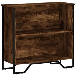 Berkfield Home Bookcase Smoked Oak 80x31x74.5 cm Engineered Wood in Brown - thumbnail 2