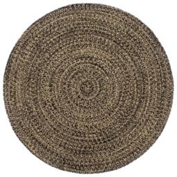 Berkfield Home Handmade Rug Jute Black & Brown 240 cm - Size: 100 cm diameter - thumbnail 2