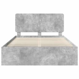 Berkfield Home Bed Frame with Headboard Concerte 140 x 200 cm Solid Pine Wood in Grey - thumbnail 7