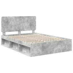 Berkfield Home Bed Frame with Headboard Concerte 140 x 200 cm Solid Pine Wood in Grey - thumbnail 4