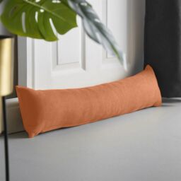 Luxury Living Velvet Chenille Draught Excluder in Orange - Size: 90 cm x 15 cm - thumbnail 2