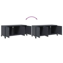 Berkfield Home TV Cabinet Anthracite 100.5x39x43.5 cm Steel in Dark Grey - thumbnail 9