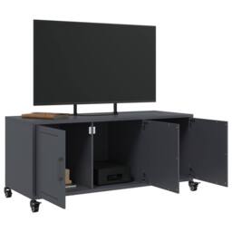 Berkfield Home TV Cabinet Anthracite 100.5x39x43.5 cm Steel in Dark Grey - thumbnail 4
