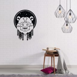 Decortie Modern Metal Wall Art 'Bear' Ornament Decorative Minimalist Design Hanging Wall Sculpture in Black - thumbnail 3