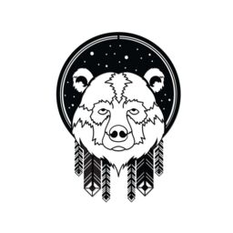 Decortie Modern Metal Wall Art 'Bear' Ornament Decorative Minimalist Design Hanging Wall Sculpture in Black - thumbnail 2