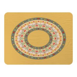 Benjamin Tate Design Orange Circle Ornament Round Frame Blanket in Natural - Size: 120 cm x 150 cm - thumbnail 1