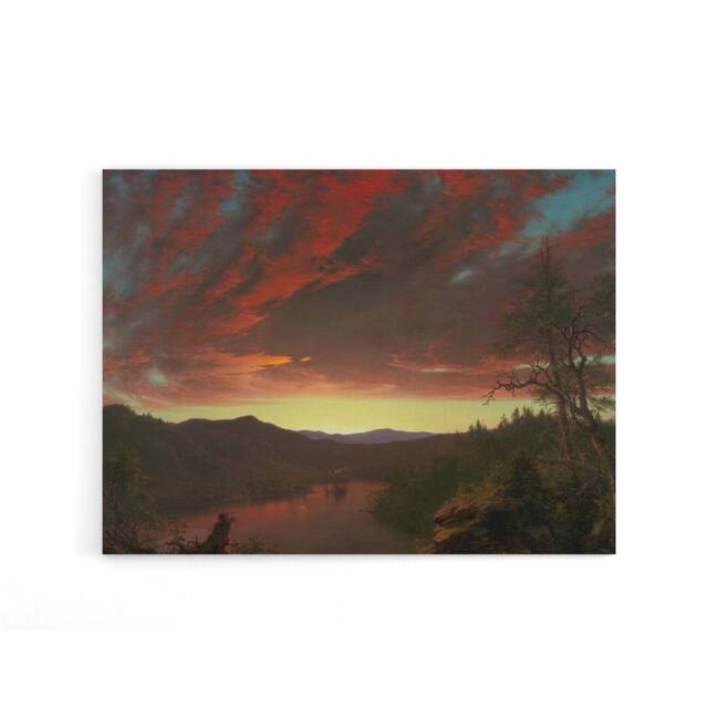 "Artery8 Church Twilight In The Wilderness Canvas Wall Art Print in Brown - Size: W18"" x H24""" - image 1