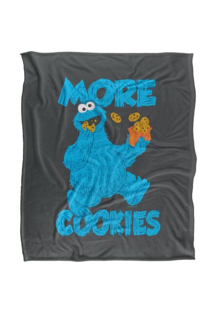 Sesame Street More Cookies Silky Touch Super Soft Throw Blanket 152 X 127 cm in White - image 1