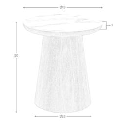 Angel Cerda Porcelain Marble Side Table with Walnut Legs, 49x50 - thumbnail 8