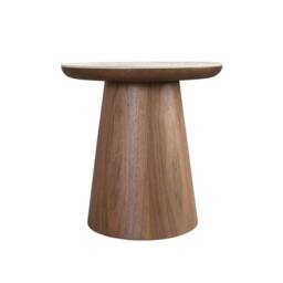 Angel Cerda Porcelain Marble Side Table with Walnut Legs, 49x50 - thumbnail 2