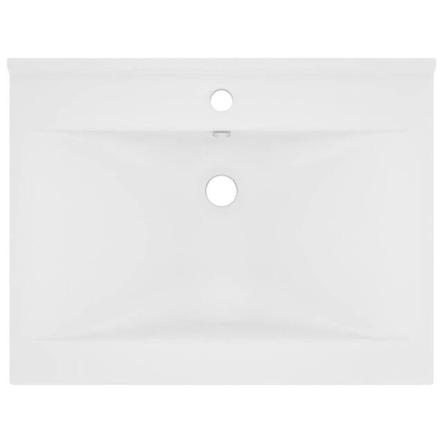 Berkfield Home Luxury Basin with Faucet Hole Matt White 60x46 cm Ceramic - image 1