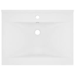 Berkfield Home Luxury Basin with Faucet Hole Matt White 60x46 cm Ceramic