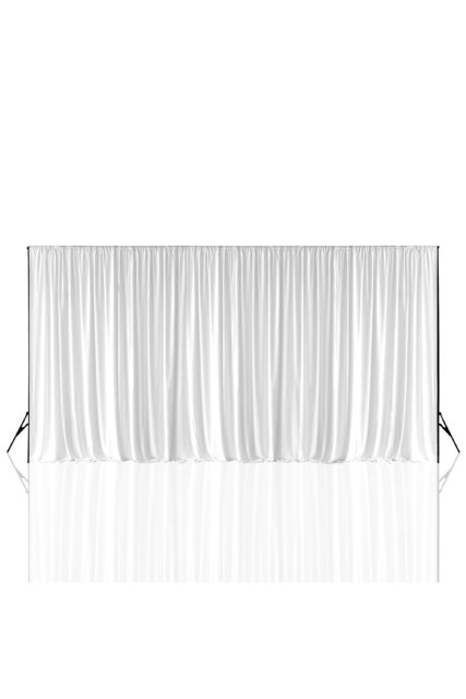 Neel Blue Spandex Backdrop Curtain, Wrinkle-Free Polyester Fabric Backdrop Panel, 3x6 Metres in White - image 1