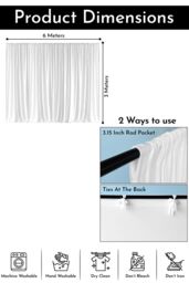 Neel Blue Spandex Backdrop Curtain, Wrinkle-Free Polyester Fabric Backdrop Panel, 3x6 Metres in White - thumbnail 2