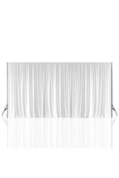 Neel Blue Spandex Backdrop Curtain, Wrinkle-Free Polyester Fabric Backdrop Panel, 3x6 Metres in White - thumbnail 1