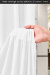 Neel Blue Spandex Backdrop Curtain, Wrinkle-Free Polyester Fabric Backdrop Panel, 3x6 Metres in White - thumbnail 5