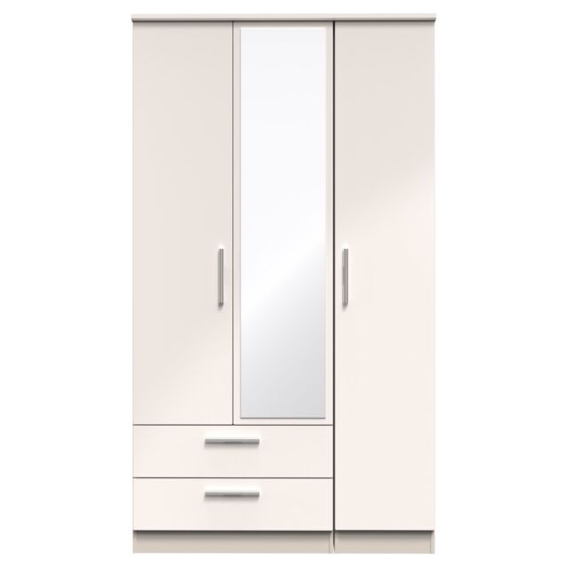 Ready Assembled 2 U Windsor Triple Mirror Wardrobe with 2 Drawers (Ready Assembled) in Taupe - image 1