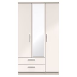 Ready Assembled 2 U Windsor Triple Mirror Wardrobe with 2 Drawers (Ready Assembled) in Taupe - thumbnail 1