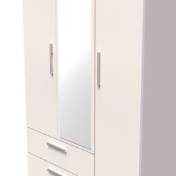 Ready Assembled 2 U Windsor Triple Mirror Wardrobe with 2 Drawers (Ready Assembled) in Taupe - thumbnail 4