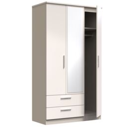 Ready Assembled 2 U Windsor Triple Mirror Wardrobe with 2 Drawers (Ready Assembled) in Taupe - thumbnail 6