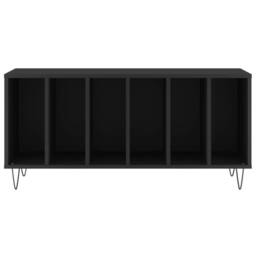 Berkfield Home Record Cabinet Black 100x38x48 cm Engineered Wood - Size: 100 x 38 x 48 cm - thumbnail 4