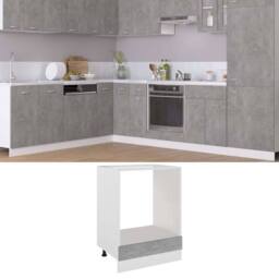 Berkfield Home Oven Cabinet Concrete Grey 60x46x81.5 cm Engineered Wood - thumbnail 2