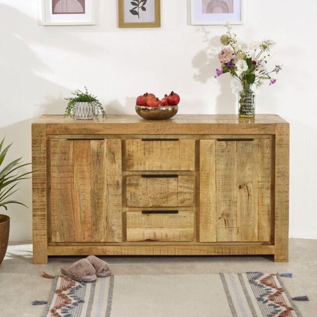 IH Design Bratton Mango Wooden Large Sideboard 2 Door & 3 Drawer in Brown - image 1