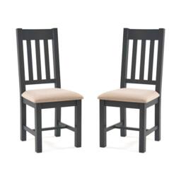 Cheshire Grosvenor Elegant Dark Grey Dining Chairs - Set of 2 - thumbnail 1