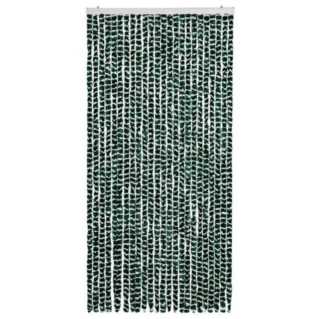 Berkfield Home Insect Curtain Green & White 100x220 cm Chenille - image 1