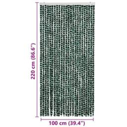 Berkfield Home Insect Curtain Green & White 100x220 cm Chenille - thumbnail 7
