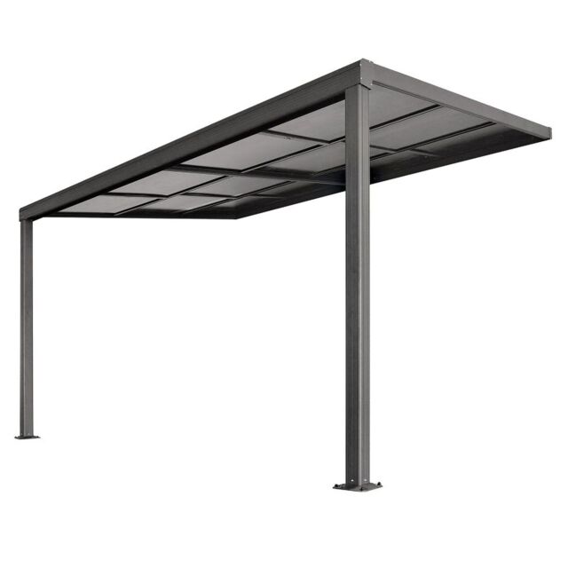 Primrose Living Veranda Garden Canopy Retractable Sliding Roof 3m x 4m Anthracite in Dark Grey - image 1