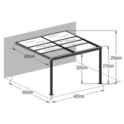 Primrose Living Veranda Garden Canopy Retractable Sliding Roof 3m x 4m Anthracite in Dark Grey - thumbnail 3