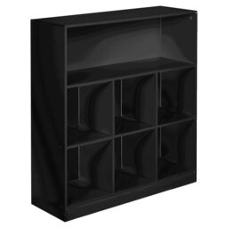 EONLION Black 7-Cube Storage Unit, Wooden Shelf with Biege Drawers in Clear - thumbnail 2