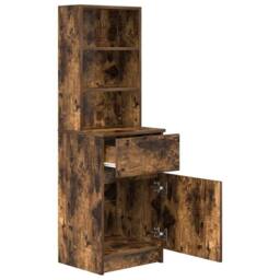 Berkfield Home Durable Bedside Cabinet Smoked Oak 39x35x125 cm Engineered Wood - Size: 39 x 35 x 125 cm - thumbnail 5