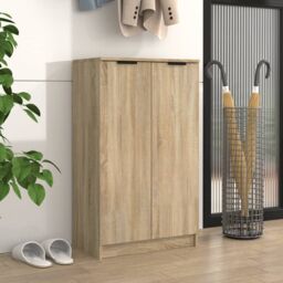 Berkfield Home Shoe Cabinet Sonoma Oak 59x35x100 cm Engineered Wood in Brown - Size: 59 x 35 x 100 cm