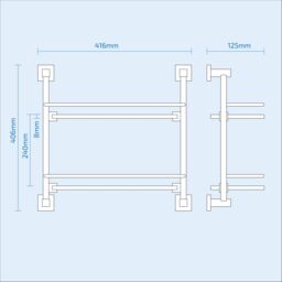 Nes Home Double Glass Bathroom Shelf Chrome in Silver - thumbnail 2