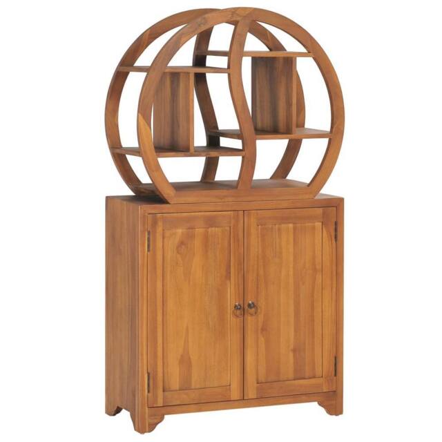 Berkfield Home Cabinet with Yin Yang Shelf 70x30x130 cm Solid Teak Wood in Brown - Size: 70 x 30 x 130 cm - image 1