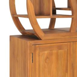 Berkfield Home Cabinet with Yin Yang Shelf 70x30x130 cm Solid Teak Wood in Brown - Size: 70 x 30 x 130 cm - thumbnail 6