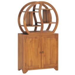 Berkfield Home Cabinet with Yin Yang Shelf 70x30x130 cm Solid Teak Wood in Brown - Size: 70 x 30 x 130 cm - thumbnail 1