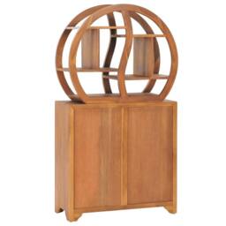 Berkfield Home Cabinet with Yin Yang Shelf 70x30x130 cm Solid Teak Wood in Brown - Size: 70 x 30 x 130 cm - thumbnail 5