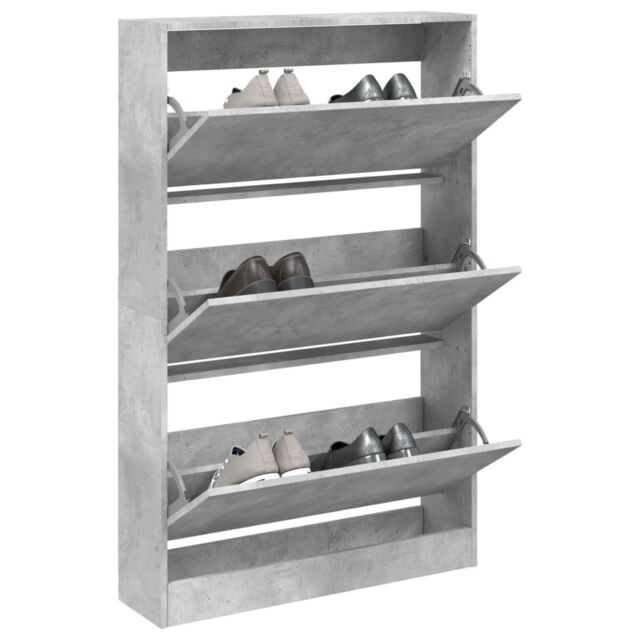 Berkfield Home Shoe Cabinet Concrete Grey 80x21x125.5 cm Engineered Wood - image 1