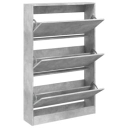 Berkfield Home Shoe Cabinet Concrete Grey 80x21x125.5 cm Engineered Wood - thumbnail 2