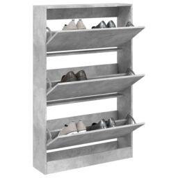 Berkfield Home Shoe Cabinet Concrete Grey 80x21x125.5 cm Engineered Wood