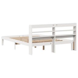 Berkfield Home Bed Frame with Headboard without Mattress White 135x190 cm Double - thumbnail 6