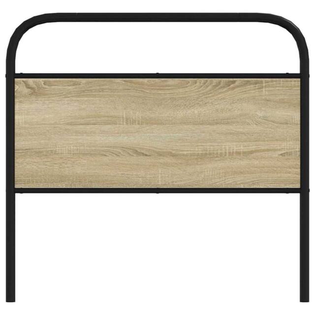 Berkfield Home Headboard Sonoma Oak 90 cm Steel & Engineered Wood in Light Tan - image 1