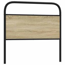 Berkfield Home Headboard Sonoma Oak 90 cm Steel & Engineered Wood in Light Tan - thumbnail 2
