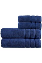 CHRISTY 'Antalya' 100% Turkish Cotton 4 Piece Luxury Bath Sheet Set in Dark Blue - thumbnail 1