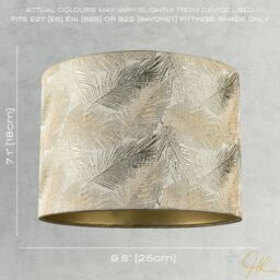 Happy Homewares Modern Floral Drum Lamp Shade with Shiny Gold & Silver Fern Leaves - Size: 10 inches - thumbnail 7