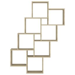 Berkfield Home Wall Cube Shelf Sonoma Oak 90x15x119 cm Engineered Wood in Brown - Size: 90 x 15 x 119 cm - thumbnail 4