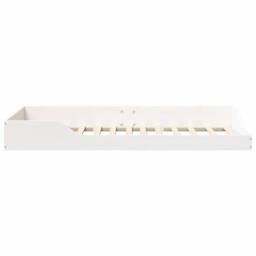 Berkfield Home Floor Bed Frame with Drawer White 80 x 200 cm Solid pine wood - thumbnail 6